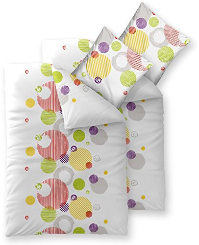 CelinaTex Fashion Bettwäsche 155x200 cm 4teilig Baumwolle Jane Punkte Weiß Bunt