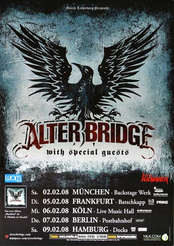Alter Bridge - Blackbird, Tour 2008 » Konzertplakat/Premium Poster | Live Konzert Veranstaltung | DIN A1 «