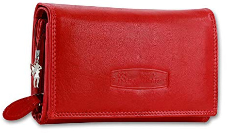 Money Maker RFID Blocker Echtleder Geldbörse Damen Kellnerbörse rot 15.5x3x9.5cm
