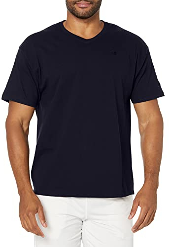 Champion Herren Classic Jersey V-Neck T-Shirt Hemd, Navy, Mittel