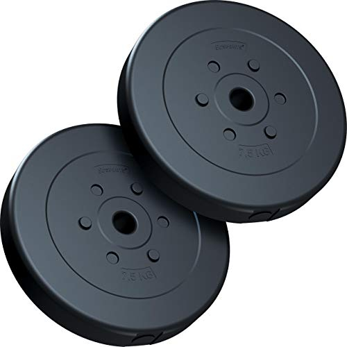 ScSPORTS® Dischi Pesi - Set da 10/15/20/30/40 kg, Cemento Plastica, Ø 30/31mm - Weight Plates, Piastre Pesi, Bilanciere, Manubri, Palestra da Casa, Fitness, Allenamento, Bodybuilding (15 KG (2x 7.5))