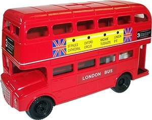 London Souvenir Large Big Red Bus Money Box Made of Metal and Plastic