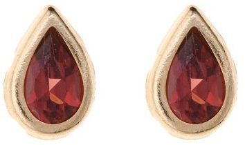 Ohrstecker 9 Karat Gold Januar (Granat) Geburtsstein Rubover Ohrringe Geschenkbox, Gelbgold, Granat