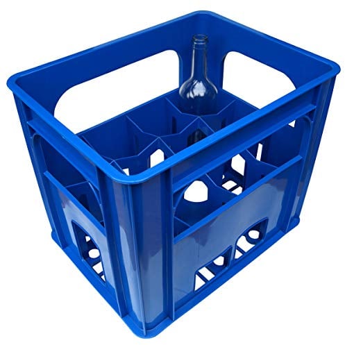 Plastic Wine Bottle Crate - Holds 12 Bottles - Blue
