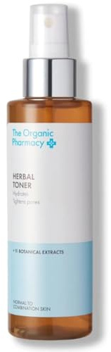 The Organic Pharmacy, Herbal Toner with Aleo, Green Tea, Calendula, Eucalyptus & Chamomile to Plump, Refresh & Hydrate, for Normal or Combination Skin, 75.15% Organic, Vegan 100ml