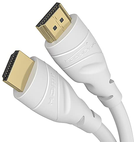 KabelDirekt – Cable HDMI 2.1 8K / 4K – 1m y más longitudes (0,15m–22,5m) – Cable HDMI diseñado en Alemania – Soporta 10K/8K@60Hz / 4K@120Hz – HDMI 2.1 Cable para TV, PC, PS5, XBO, Switch, blanco