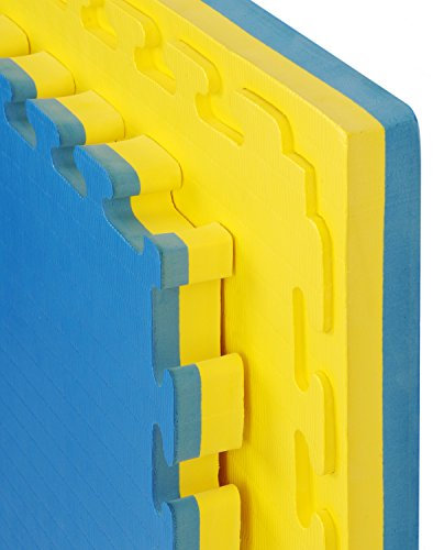 Gym Martial Arts Karate Judo Mats 40mm Tatami Finish Yellow and Blue (4 square metres)