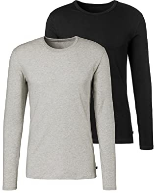 H.I.S Herren Langarmshirts (2 Stück), aus Baumwolle