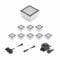 ledscom.de LED Pflaster-Stein Gorgon Boden-Einbauleuchte für außen, 10x10cm, 12V, warm-weiß 9er Set