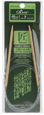 Clover 3016/48-07 Takumi Bamboo Circular 48-Inch Knitting Needles, Size 7