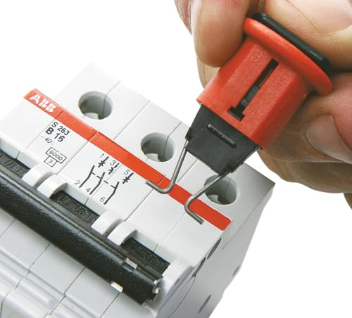 Brady 90845 Miniatur-Leitungsschutzschalter-Verriegelungssysteme, 24,13 mm x 41,7 mm x 24,10 mm x 13,72 mm, POS, Rot, 6 Stück