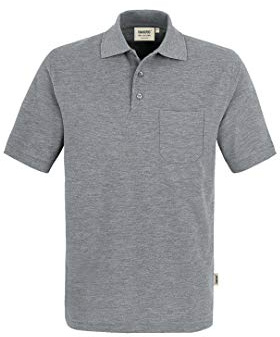 Hakro Pocket Polo Top, grau-meliert, S