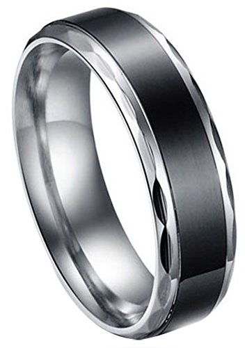JewelryWe Schmuck Edelstahl Herren-Ring Damen-Ring Schwarz Retro Liebe Trauringe Herren Damen Ring für Engagement Versprechen Ewigkeit Größe 52 bis 76