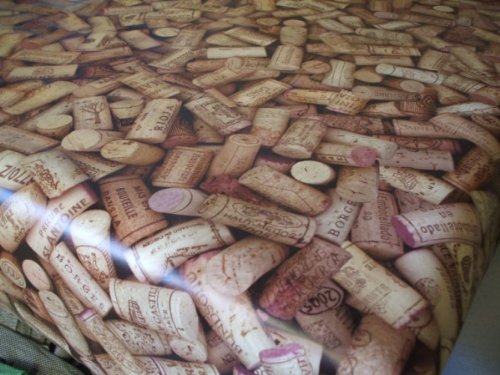 Karina Home Wipe Clean Tablecloth Vinyl PVC Wine Bottle Corks 200cm x 137cm