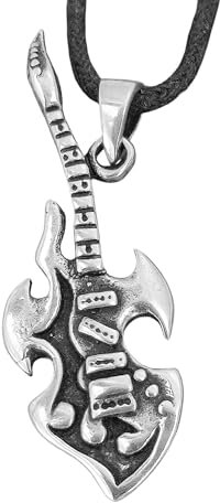 Gitarren Anhänger aus 925 Sterling Silber mit Kette 45-65 cm Si.38