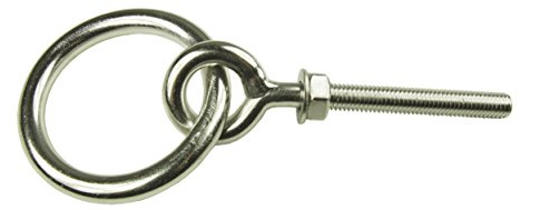 Edelstahl V4A, Ringschraube Augbolzen mit Ring, metrisches Gewinde M10, 10x80mm