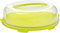Rotho Fresh Campana per Torta Piatta con Cofano e Maniglia per il Trasporto, Plastica (PP) senza BPA, Verde/Trasparente, 35.5 x 34.5 x 11.6 cm