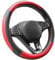 COFIT Anti-Rutsch Lenkradbezug Auto Lenkrad üBerzug Leder Lenkradhülle Universal Mikrofaser Autolenkradbezug Autozubehör M 37-38cm Rot and Schwarz
