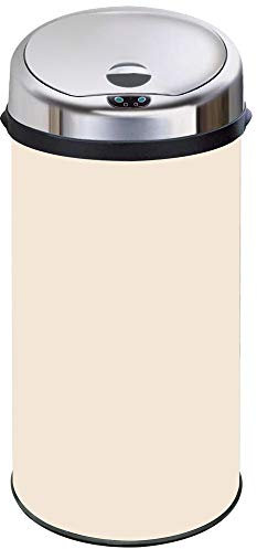 InMotion 42L Cream Stainless Steel Auto Sensor Kitchen Waste Dust Bin