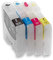 vhbw 4er-Pack Refill Tintenpatrone Leer Mehrfarbig kompatibel mit Brother DCP-J715W, MFC-255CW, MFC-250 Drucker, CISS (Kompatibel)