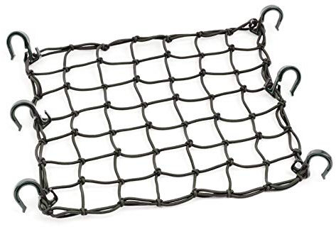 PowerTye 50152 Black 15X15 Cargo Net featuring 6 Adjustable Hooks & Tight 2x2 Mesh