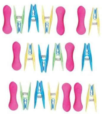 Lakeland Soft Grip Clothes Pegs, Pack of 20 - Multi Pastels