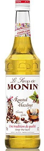 MONIN Premium Roasted Hazelnut Syrup 700ml for Coffees, Frappes and Cocktails. Vegan-Friendly, 100% Natural Flavours and Colourings.