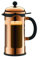Bodum CHAMBORD Kaffeebereiter (French Press System, Auslaufschutz, Edelstahlrahmen, 1,0 liters) kupfer, Copper