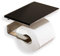 WC Rollenhalter/Toilettenpapierhalter mit schwarzer Abstellfläche/Ablage aus Glas - Made in Germany -