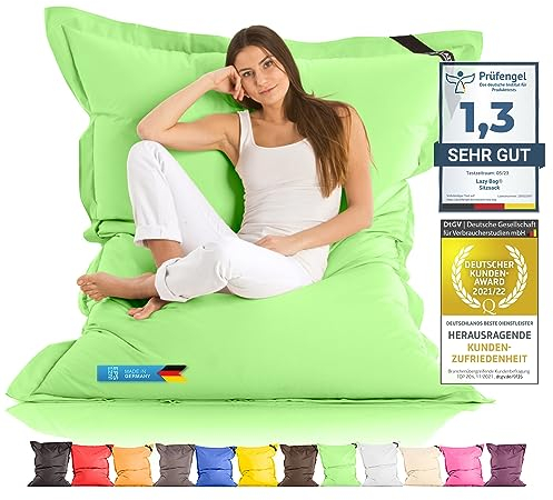 LAZY BAG Riesen-Sitzsack Classic XXL 140x180 cm | Sitzkissen 2-in-1 für relaxtes Sitzen & Liegen | Bequeme Indoor & Outdoor Momente dank 4 Mio. EPS-Perlen für perfekte Ergonomie | waschbarer Bezug