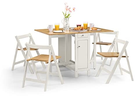 Julian Bowen Juego de comedor compacto Savoy, blanco/natural