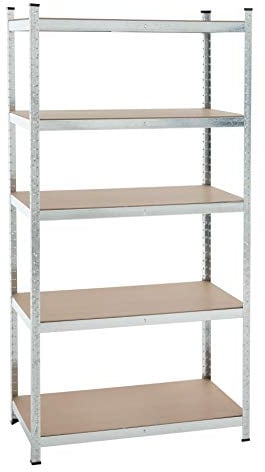 Steckregal 200x100x50 cm oder 200x120x60-875 kg - Farbe wählbar - Werkstattregal Lagerregal Kellerregal Schwerlastregal Regal (200 x 100 x 50 cm, Verzinkt)
