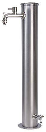 Fontana in acciaio inox BEL-FER modello 42/ARRI, completa di impianto e doppio rubinetto