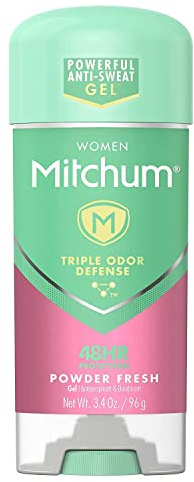 Mitchum Anti-Perspirant & Deodorant for Women, Power Gel, Powder Fresh, 3.4 oz (96 g) (Pack of 4) by Mitchum