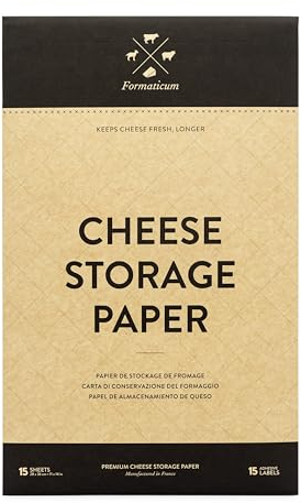 Formaticum Queso almacenamiento de papel recubierto de cera, mantiene el charcuterie fresco, 15 hojas
