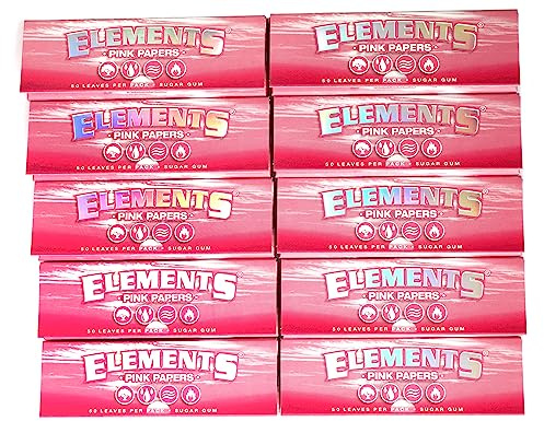 Elements PINK size 1 1/4 rolling paper - 10 booklets / 500 papers