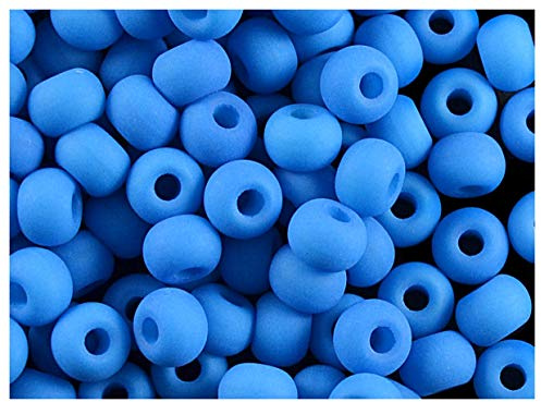 Estrella 40 Stück Tschechische Glasperlen Gepresst Estrela NEON (UV aktiv) Bagel 5.5 mm Blau
