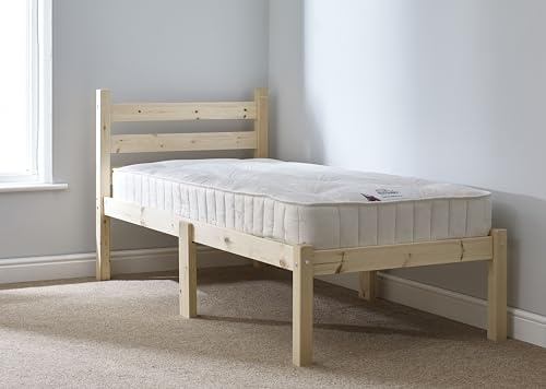 STRICTLY BEDS&BUNKS Short Junior Pine Bed Frame, 2ft 6 x 5ft 8 Single