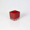 INNA-Glas Pequeño portavelas de Cristal Kim, Rojo, 6 x 6 x 6cm - Farol de Vidrio - Vasito Decorativo
