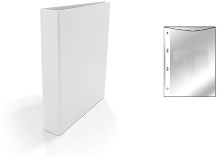 Ringbuch / DIN A5 / 2-Ring Ordner / Farbe: weiß + 10 Prospekthüllen