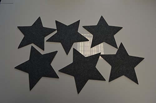 ggm Sterne aus Filz Ø 30cm Deko Sterne Weihnachten Basteln Dekorieren 6 Stück (dunkelgrau meliert)