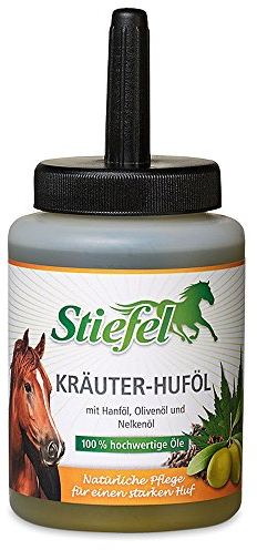 Stiefel Kräuter Huföl 450ml mit Pinsel für Huf Hufstrahl Kronrand mit pflanzl.und ätherischen Ölen