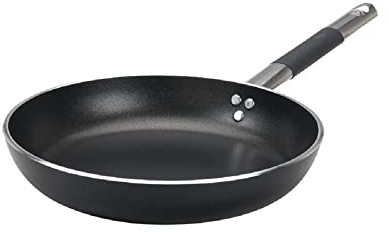 Pentole Agnelli ALSC2111SSC32 Padella Radiante Dritta con Fondo Rettificato, Alluminio, Nero, 32 cm