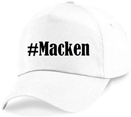 Reifen-Markt Base Cap Hashtag #Macken Größe Uni Farbe Weiss Druck Schwarz