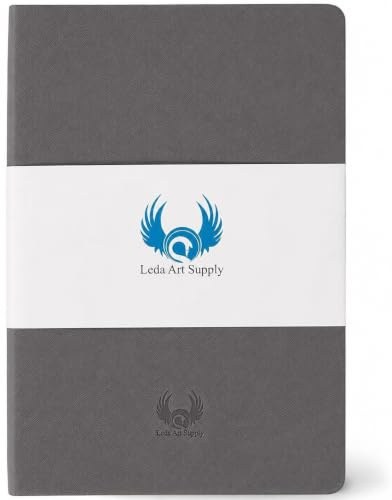 A5-Skizzenbuch, flaches Softcover-Skizzenbuch für jedermann, ideal für Tinte, Wasserfarbe, Stift, Bleistifte, 160 reißfeste Seiten, Größe: Mittel, von Leda Art Supply.