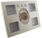 Superbe Cadre Souvenir Bambino Blanc avec étoiles gris - avec compartiments pour 1 Chaussons, moufles, Bonnet, & Gifts