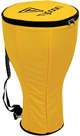Tycoon Percussion Djembe Carrying Bag, Standard Size to Fit Most Djembes, Durable Nylon Construction, Adjustable Shoulder Strap, Includes Handle & Pocket, Professional Style, Yellow (TJPB)