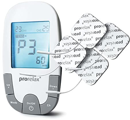 prorelax TENS/EMS Super Duo PLUS | Elektrostimulationsgerät zur natürlichen Therapie gegen Schmerzen und zum Muskelaufbau | 2 Therapien mit einem Gerät | Mit besonders umfangreichem Zubehörset