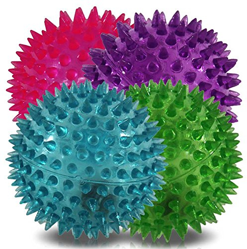 9 x Leuchtflummi Stachelball 5 cm Flummi Ball sortiert