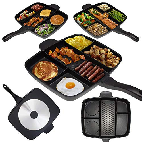 Master Pan Divided Frying Pan for All-in-One Cooked Breakfast & More! 32x38cm